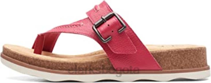 Clarks 0DX8L2760 Sandalia plana clarks mujer brynn madi piel fucsia mujer cuero fucsia