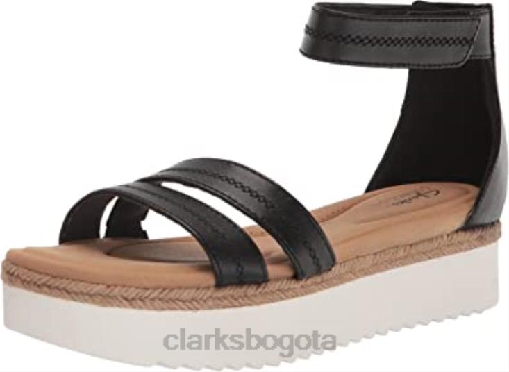 Clarks 0DX8L2789 sandalia plana lana glide mujer clarks cuero negro mujer cuero negro