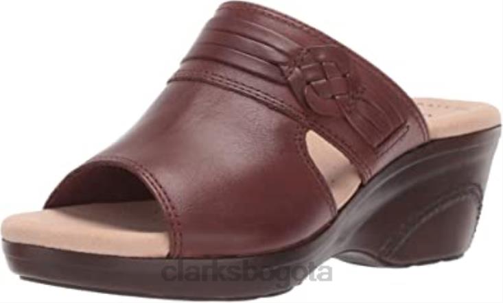 Clarks 0DX8L2834 Sandalias Clarks Lynette Trudie de piel caoba para mujer mujer cuero caoba