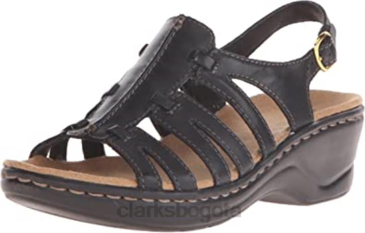 Clarks 0DX8L2970 Sandalias Clarks Lexi Marigold Q para mujer de piel negra. mujer cuero negro
