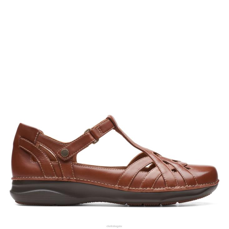 Clarks 0DX8L3345 clarks bronceado oscuro lea appley way mujer lea bronceado oscuro