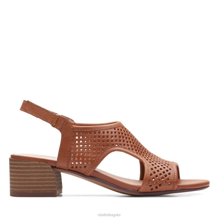 Clarks 0DX8L3424 clarks caroleigh star de cuero tostado mujer cuero marrón