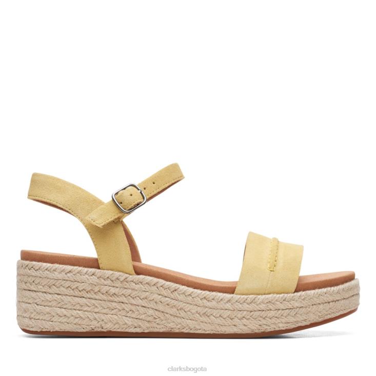 Clarks 0DX8L5222 kimmei stitch yel low ante yel low ante clarks mujer gamuza amarilla