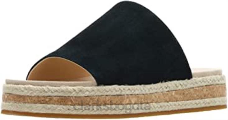 Clarks 0DX8L80 sandalias clarks botanic iris mujer ante negro mujer ante negro