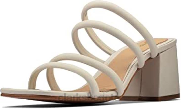 Clarks 0DX8L91 sandalias de tacón clarks sheer 65 mule blancas para mujer mujer blanco