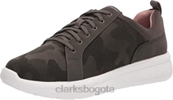 Clarks 0DX8L1582 Zapatilla de deporte con cordones ezera para mujer textil color oliva oscuro combi clarks mujer combi textil oliva oscuro