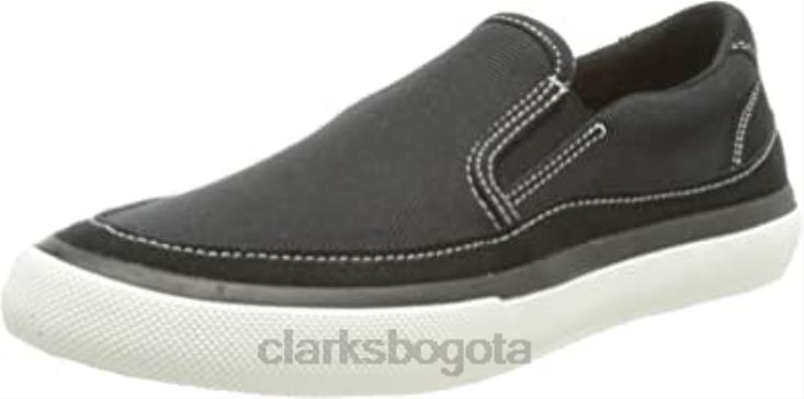 Clarks 0DX8L1966 Zapatilla Aceley Step para mujer de lona negra clarks mujer lienzo negro