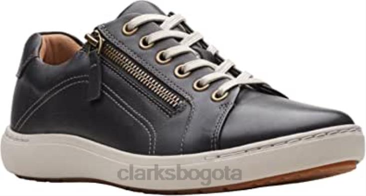 Clarks 0DX8L2193 Zapatilla clarks nalle de piel negra con encaje para mujer mujer