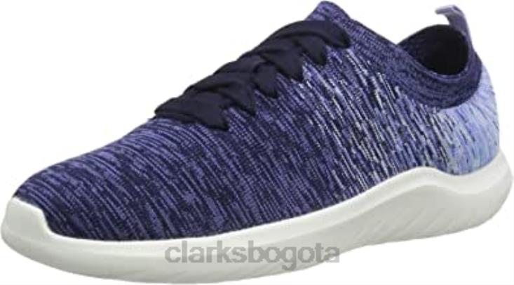 Clarks 0DX8L2452 Zapatilla combi nova glint azul marino oscuro para mujer clarks mujer combi azul marino oscuro