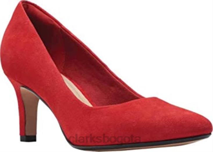 Clarks 0DX8L2648 Zapatos de salón clarks illeana tulip de ante rojo para mujer mujer