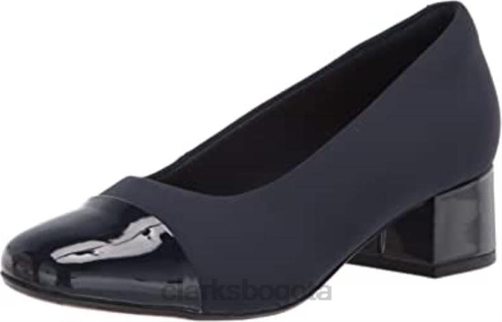 Clarks 0DX8L656 Zapatos de salón clarks marilyn sara combinados de charol azul marino para mujer mujer combi charol textil marino