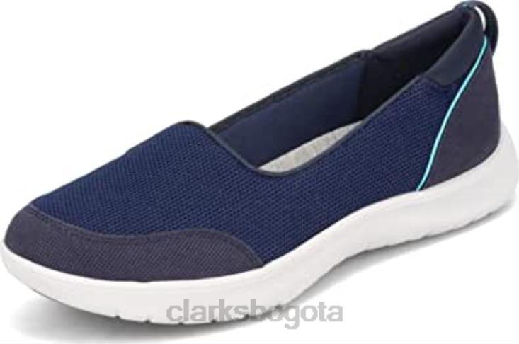 Clarks 0DX8L667 Zapatilla clarks adella blush de tela azul marino para mujer mujer textil azul marino