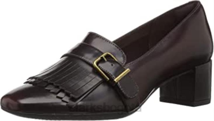 Clarks 0DX8L924 zapatos de salón tealia maye de charol berenjena para mujer clarks mujer charol berenjena