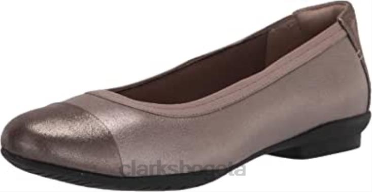 Clarks 0DX8L1576 Bailarinas clarks sara orquídea de piel metalizada para mujer mujer