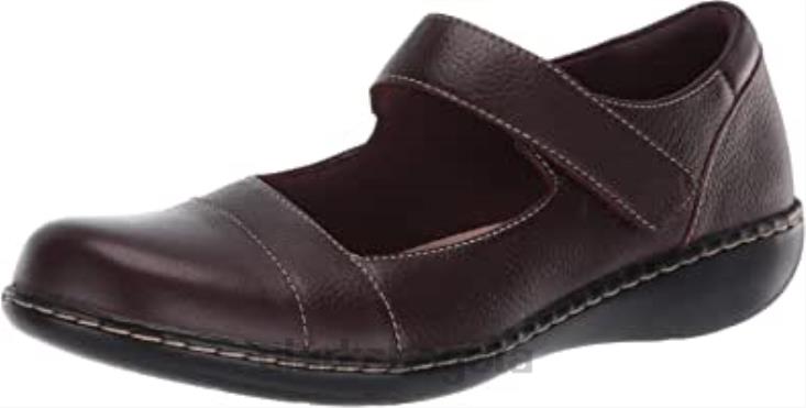 Clarks 0DX8L1589 Mary Jane Ashland Bliss para mujer planas Clarks de cuero burdeos mujer cuero burdeos