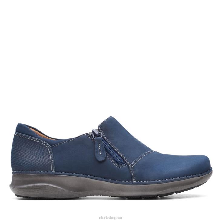 Clarks 0DX8L6182 Appley Zip nubuck azul marino nubuck azul marino clarks mujer nubuck azul marino