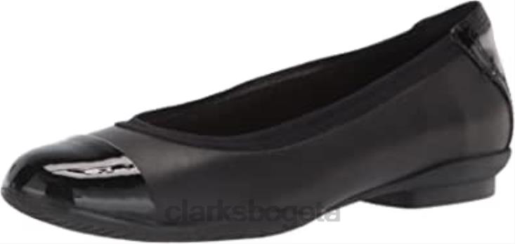Clarks 0DX8L67 Bailarinas combi clarks mujer sara orquídea negro mujer combinación de cuero negro