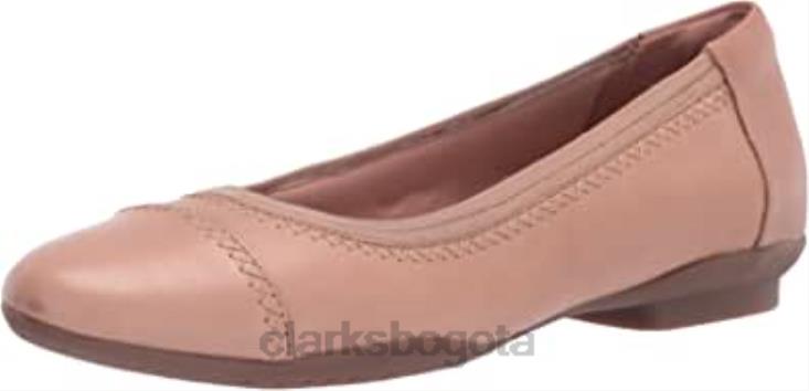 Clarks 0DX8L778 Clarks Sara Orchid, bailarinas de piel color rubor oscuro para mujer mujer cuero rubor oscuro