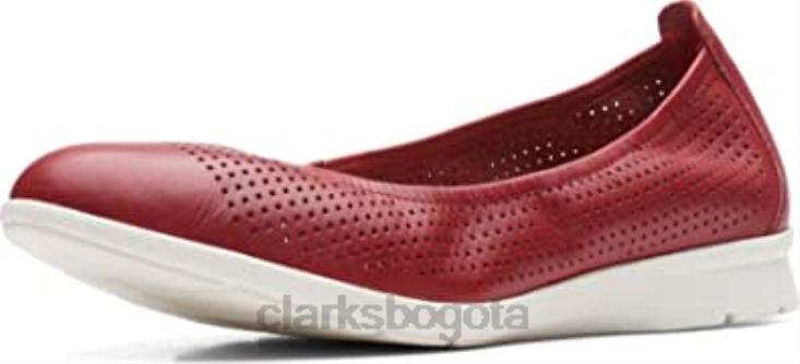 Clarks 0DX8L884 bailarinas clarks jenette easy de frijol rojo para mujer mujer