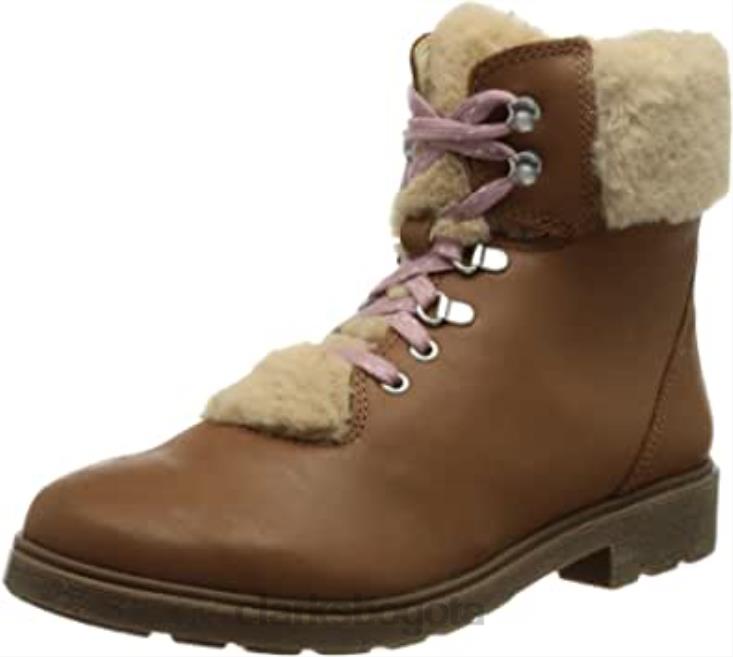 Clarks 0DX8L2186 Botas de nieve Clarks Astrol Hiker K para niña de cuero tostado niños cuero marrón