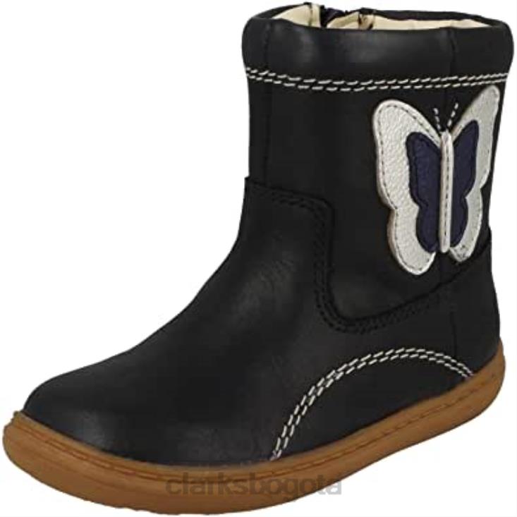 Clarks 0DX8L724 botas infantiles combi flash midi t azul marino para niña clarks niños combinado azul marino