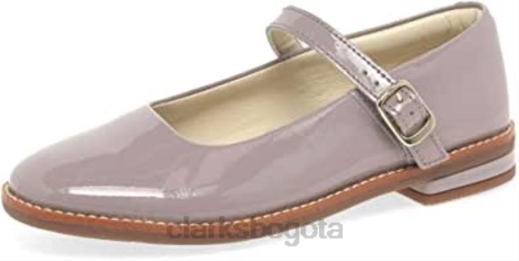Clarks 0DX8L113 Clarks Drew Sky zapatos de bailarina Mary Jane de charol para niña junior niños