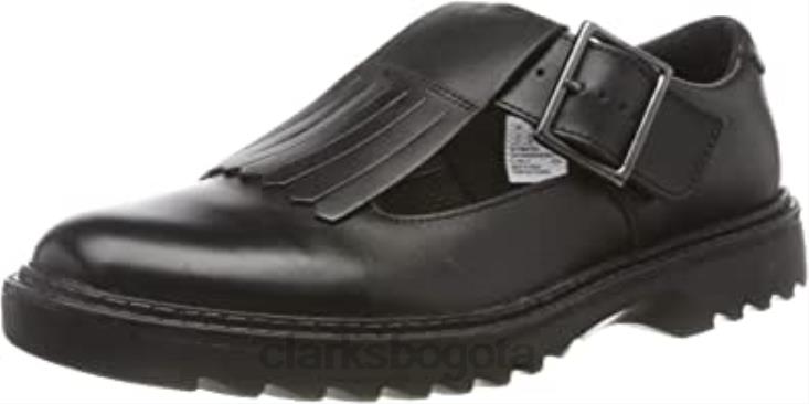 Clarks 0DX8L800 bailarinas de niña clarks asher verve y negras niños cuero negro cuero negro