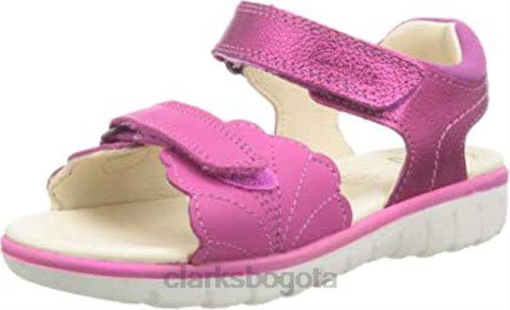 Clarks 0DX8L1769 Sandalia niña Clarks Roam Wing K de cuero rosa niños cuero rosa