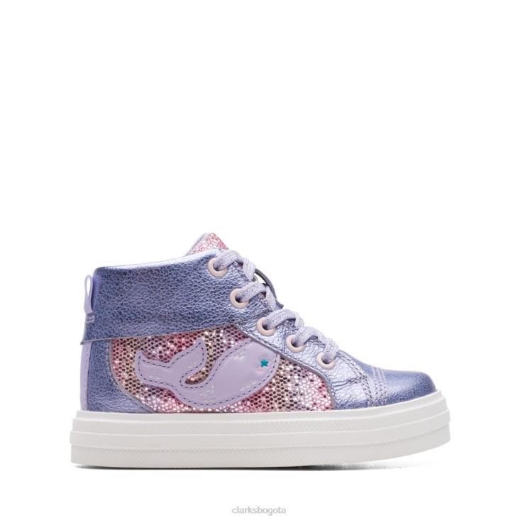 Clarks 0DX8L5725 nova city niño cuero lila clarks cuero lila niños cuero lila