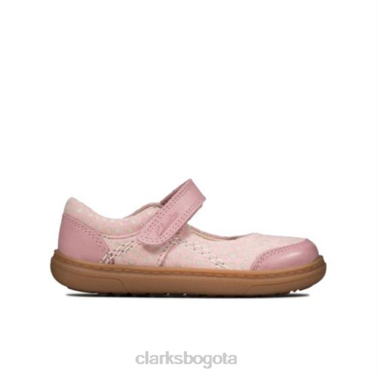 Clarks 0DX8L4601 clarks polvoriento rosa cuero flashbright fst h fit niños cuero rosa polvoriento