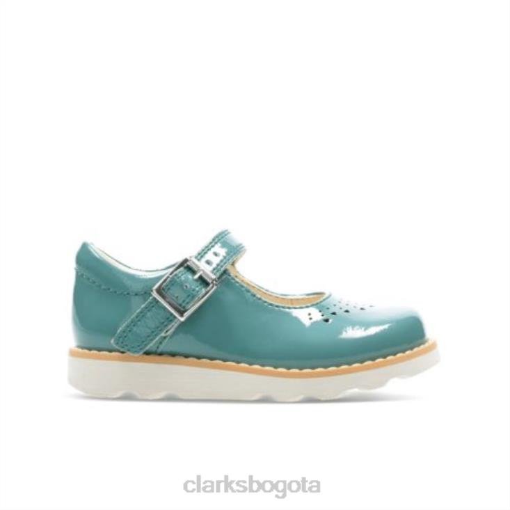 Clarks 0DX8L4621 corona salto fst f fit clarks cuero verde azulado niños cuero verde azulado