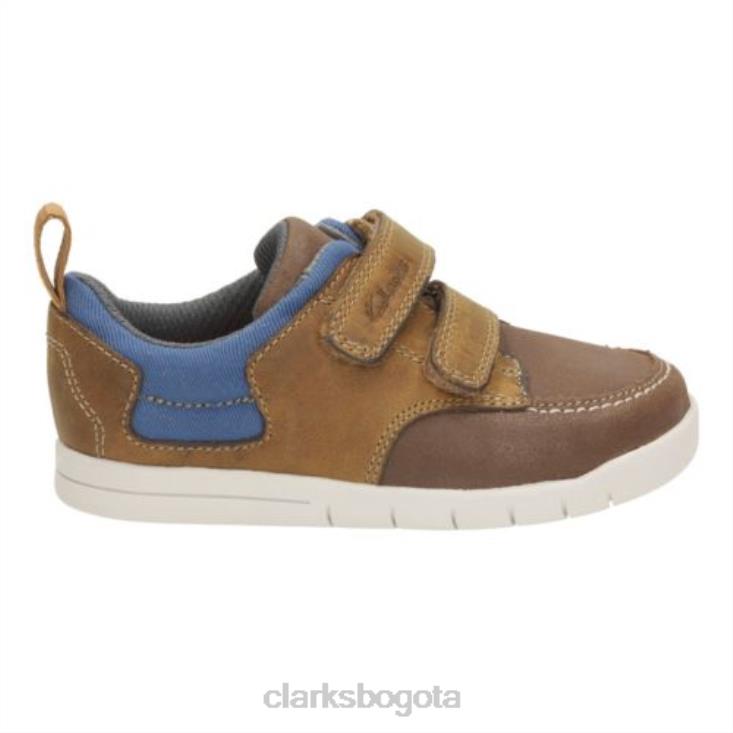 Clarks 0DX8L4844 clarks cuero tostado grado walk fst f fit niños cuero marrón
