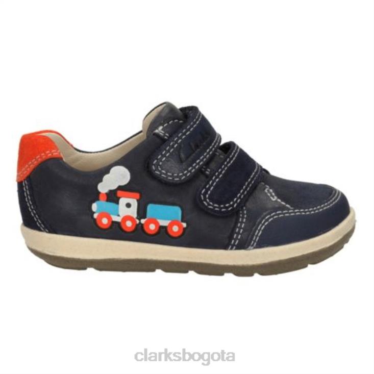 Clarks 0DX8L4847 suavemente tom fst f fit clarks cuero azul marino niños cuero azul marino