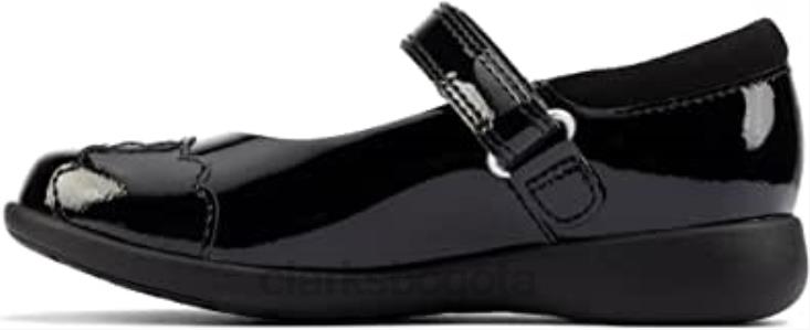 Clarks 0DX8L538 zapatos clarks etch beam de charol para niños pequeños charol negro niños