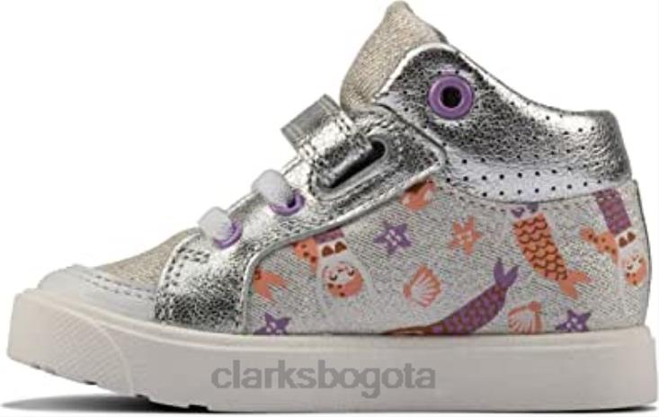 Clarks 0DX8L2295 city ​​pop niño textil lona plata combi ize clarks niños