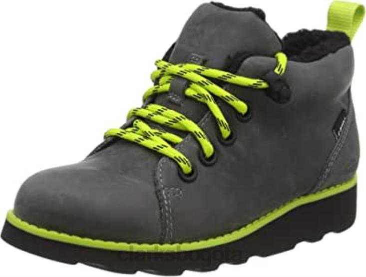 Clarks 0DX8L1811 Bota chukka niño clarks crown tor k de piel gris niños cuero gris