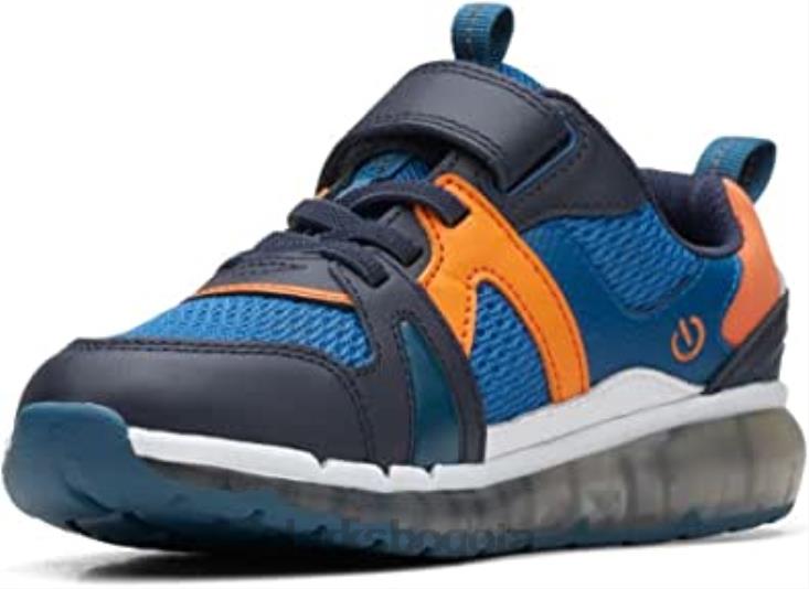 Clarks 0DX8L480 clarks spark flash ko azul combinación materiales niño zapatillas niño niños