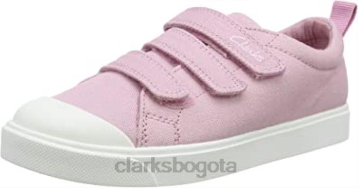 Clarks 0DX8L2835 rosa lona rosa lona rosa clarks niño unisex niños city vibe k zapatillas bajas niño niños rosa lienzo rosa lienzo rosa