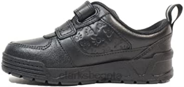 Clarks 0DX8L50 clarks palmer steggy zapatos de cuero para niños negro niños