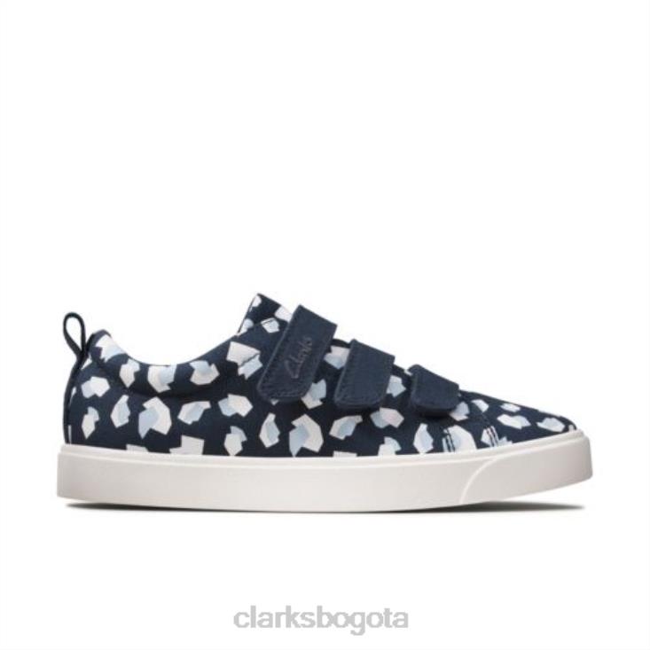 Clarks 0DX8L4599 city ​​vibe inf g fit clarks estampado azul marino niños estampado azul marino