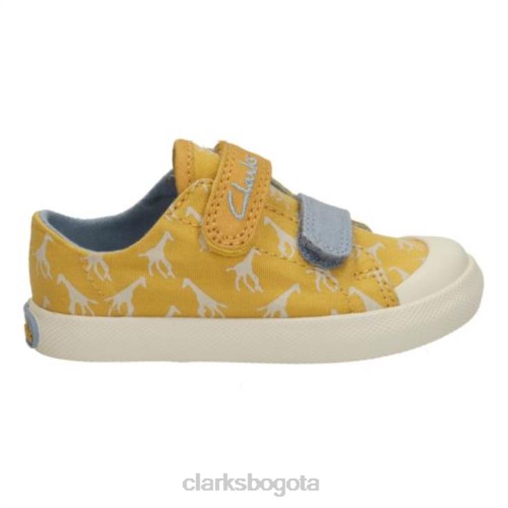 Clarks 0DX8L4809 clarks yel low textil halcy hop fst g fit niños textil amarillo