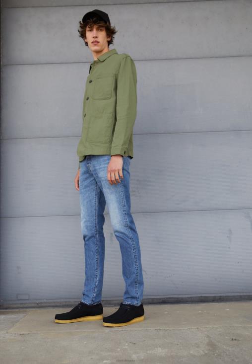 Clarks 0DX8L7144 zapatos casuales con cordones clarks wallabee veganos negros unisexo vegano negro