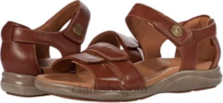 Clarks 0DX8L1932 correa kylyn de cuero color canela clarks de cuero color canela unisexo cuero marrón