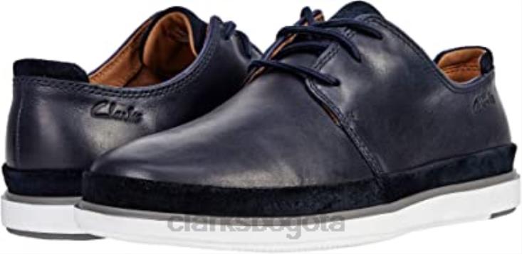 Clarks 0DX8L2958 bratton encaje tostado oscuro cuero/ante combinado azul marino clarks unisexo combinado azul marino