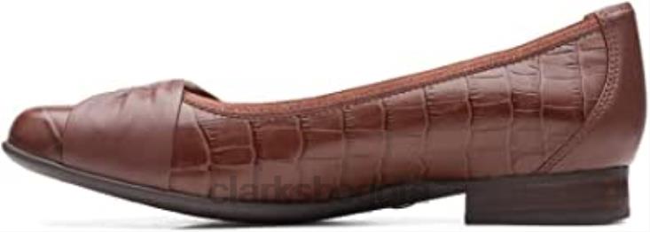 Clarks 0DX8L38 clarks de cuero de cocodrilo color tostado oscuro deseo un blush unisexo