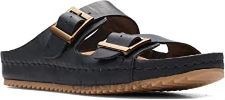 Clarks 0DX8L446 sandalias brookleigh sun de piel clarks negros unisexo
