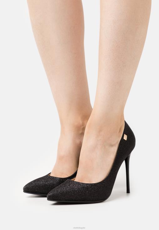 Clarks 0DX8L7033 Tacones clasicos negros con purpurina clarks unisexo brillo negro