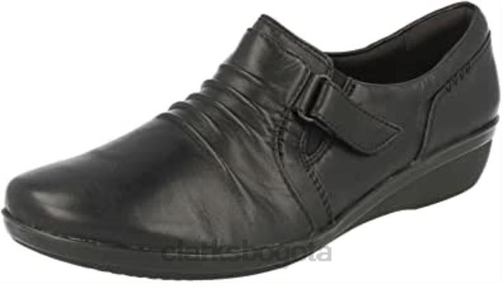 Clarks 0DX8L1640 zapatos de ocio clarks everlay coda negros para mujer unisexo