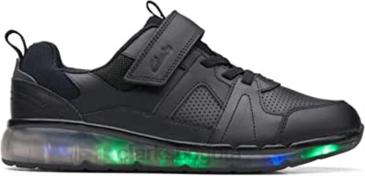 Clarks 0DX8L421 chispa haz haz viejo zapatos de cuero negro 3 clarks unisexo