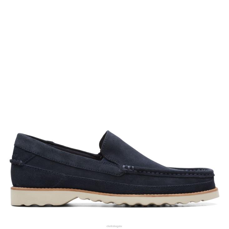 Clarks 0DX8L3711 durleigh edge clarks ante azul marino hombres gamuza azul marino